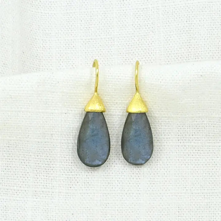 Katara Gemstone Earrings Gold - Labradorite