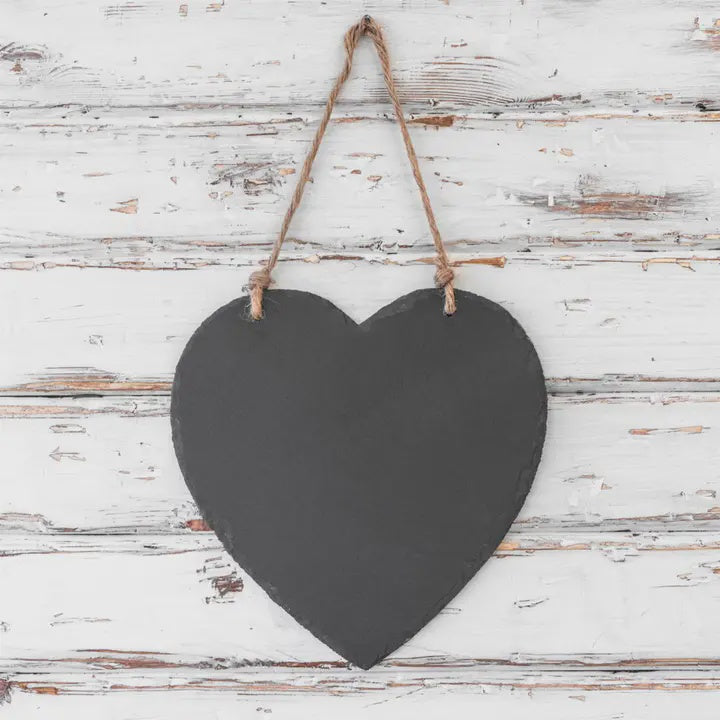 Slate Heart Hanging Note Board