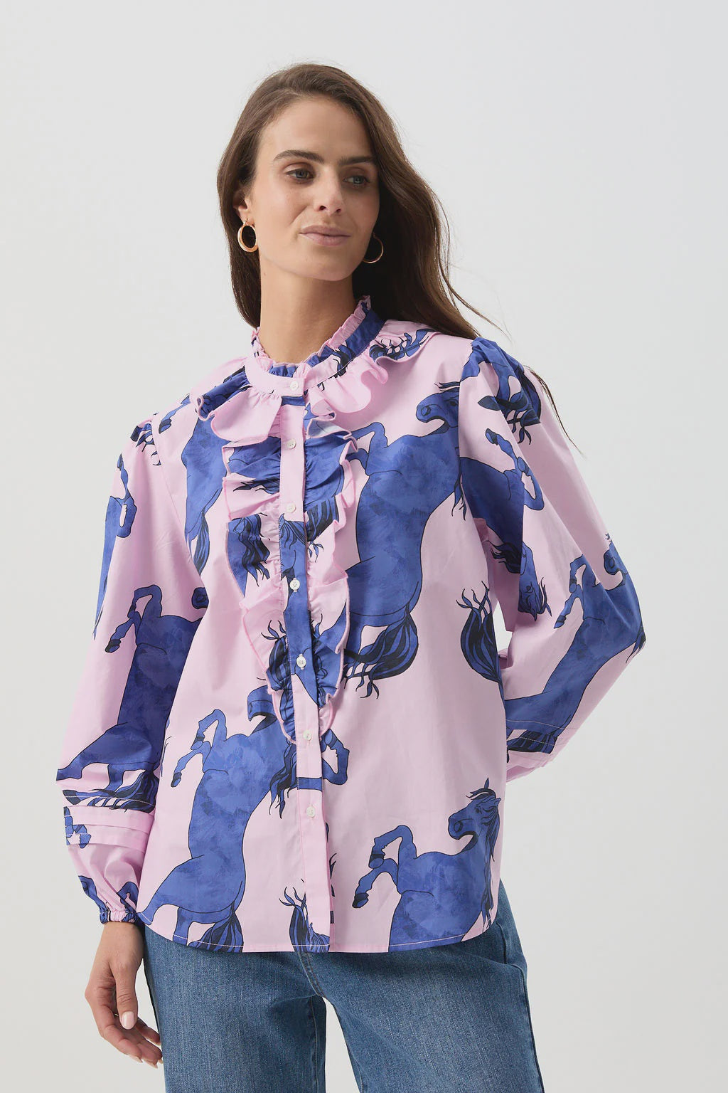 Stallion Print Blouse