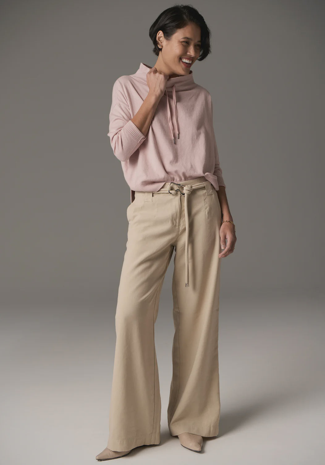 Lou Belted Pant Pebble