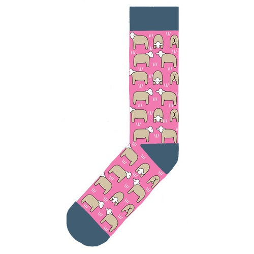 Sheep On Pink Socks